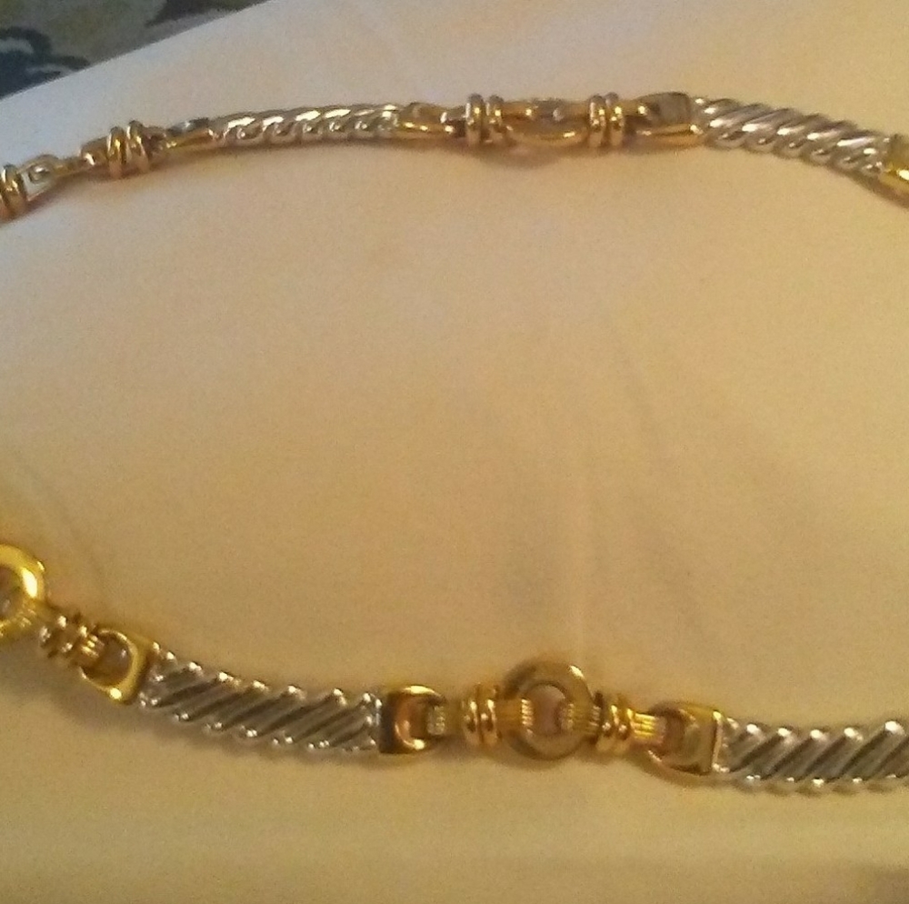 Bastian Bros Heavy Silver and Gold Tone Neclace